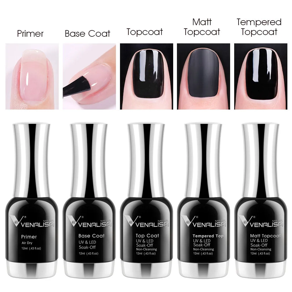 12ml Top & Base Coat Set- 5 pcs