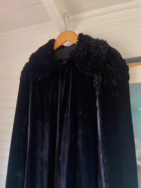 1920s Silk Velvet Opera Cape