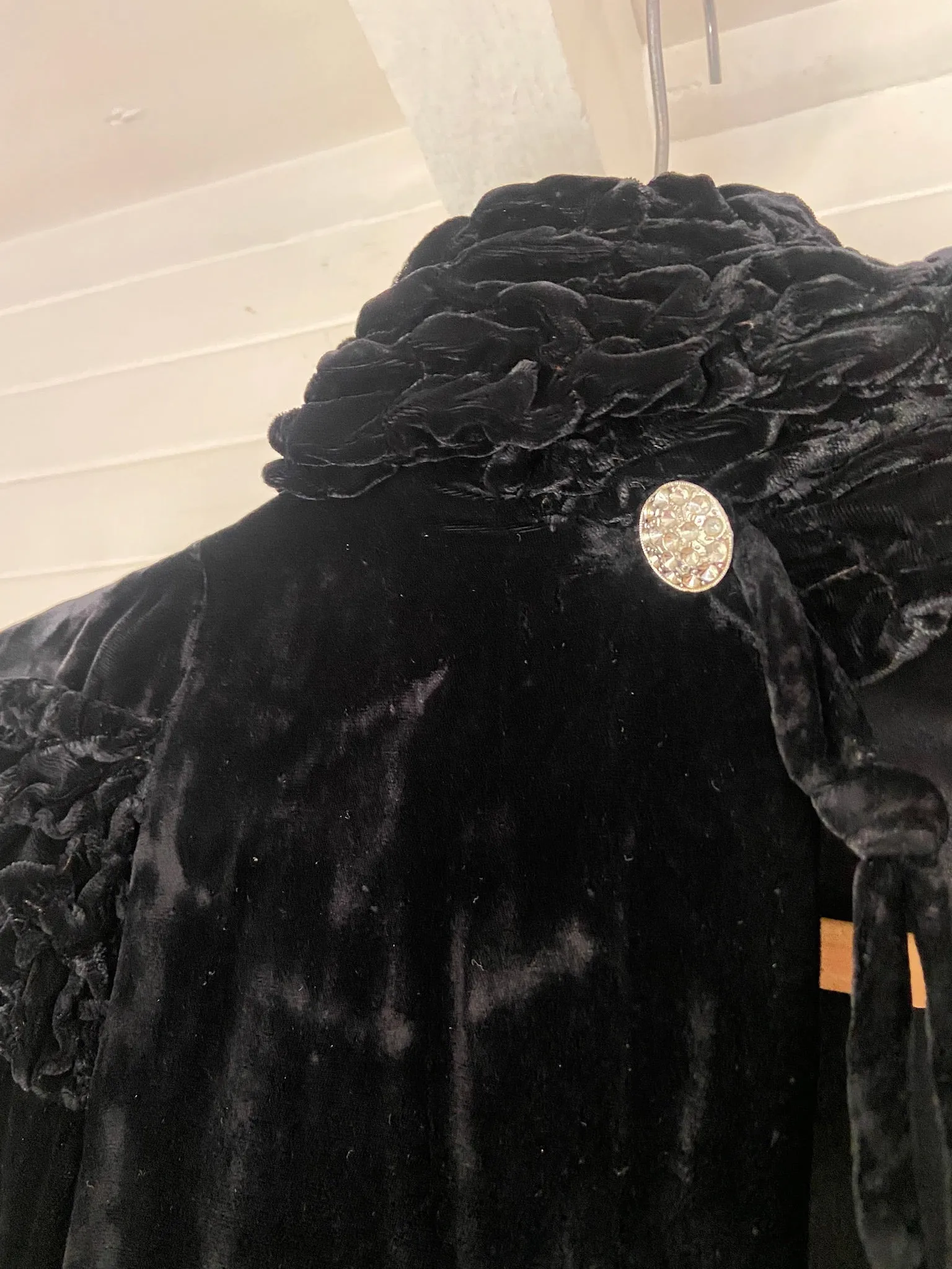 1920s Silk Velvet Opera Cape