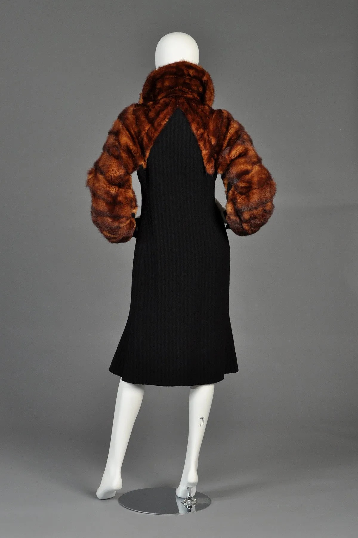 1930s Whiskey Mink Fur Sleeve Coat