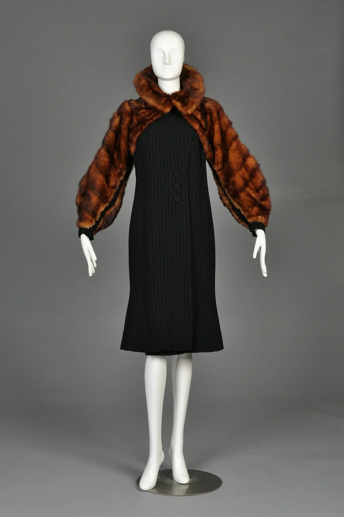 1930s Whiskey Mink Fur Sleeve Coat