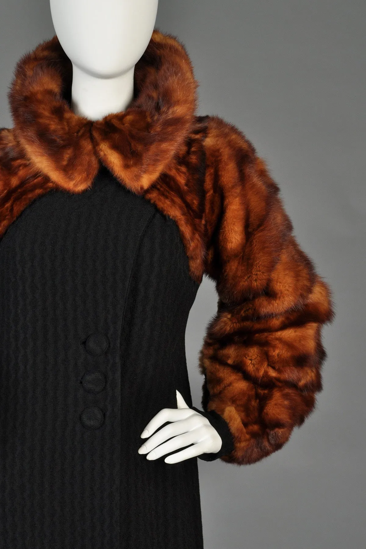 1930s Whiskey Mink Fur Sleeve Coat