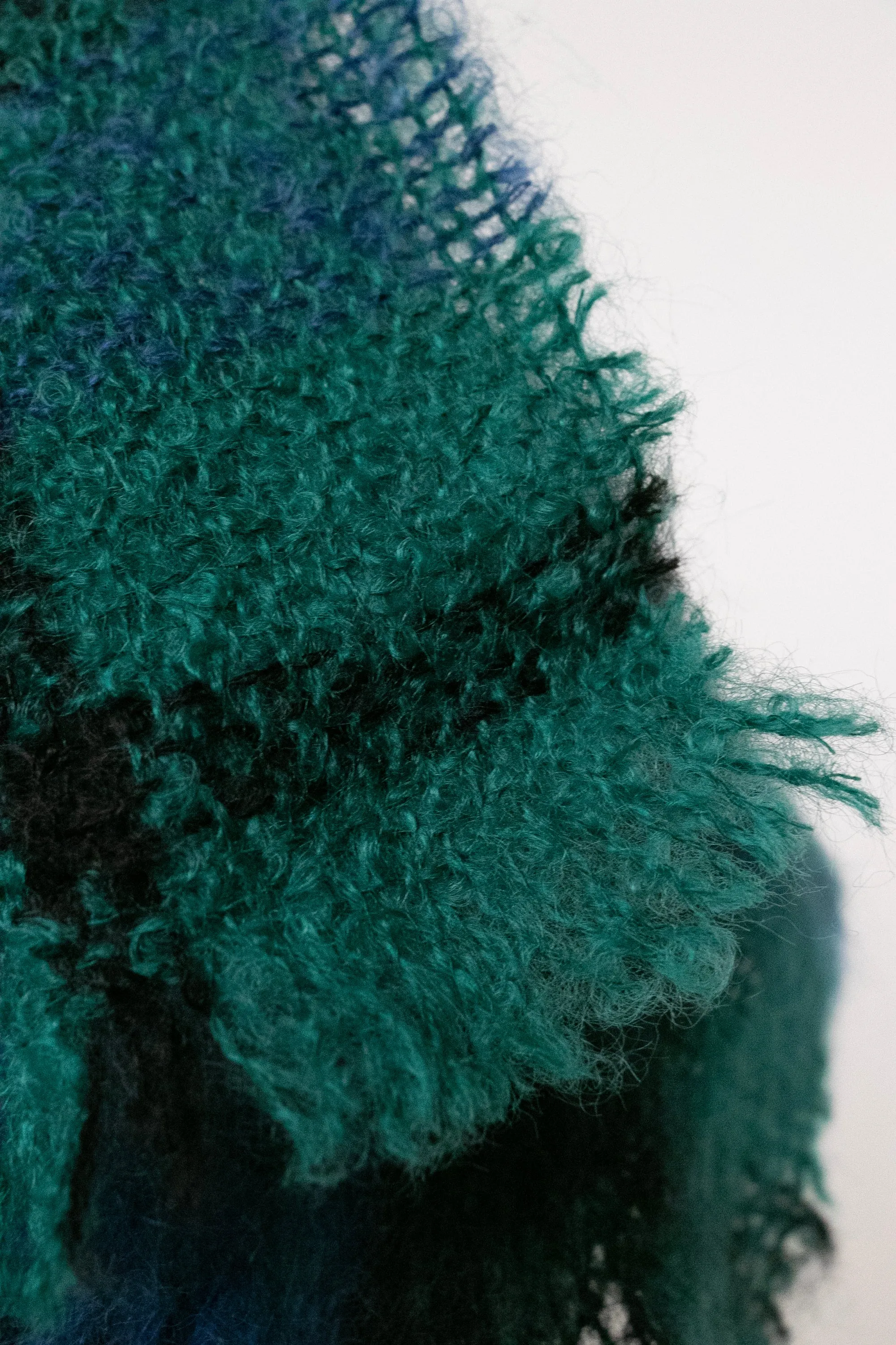 1980s Scarf Mohair Wool Plaid Knit Wrap Ireland