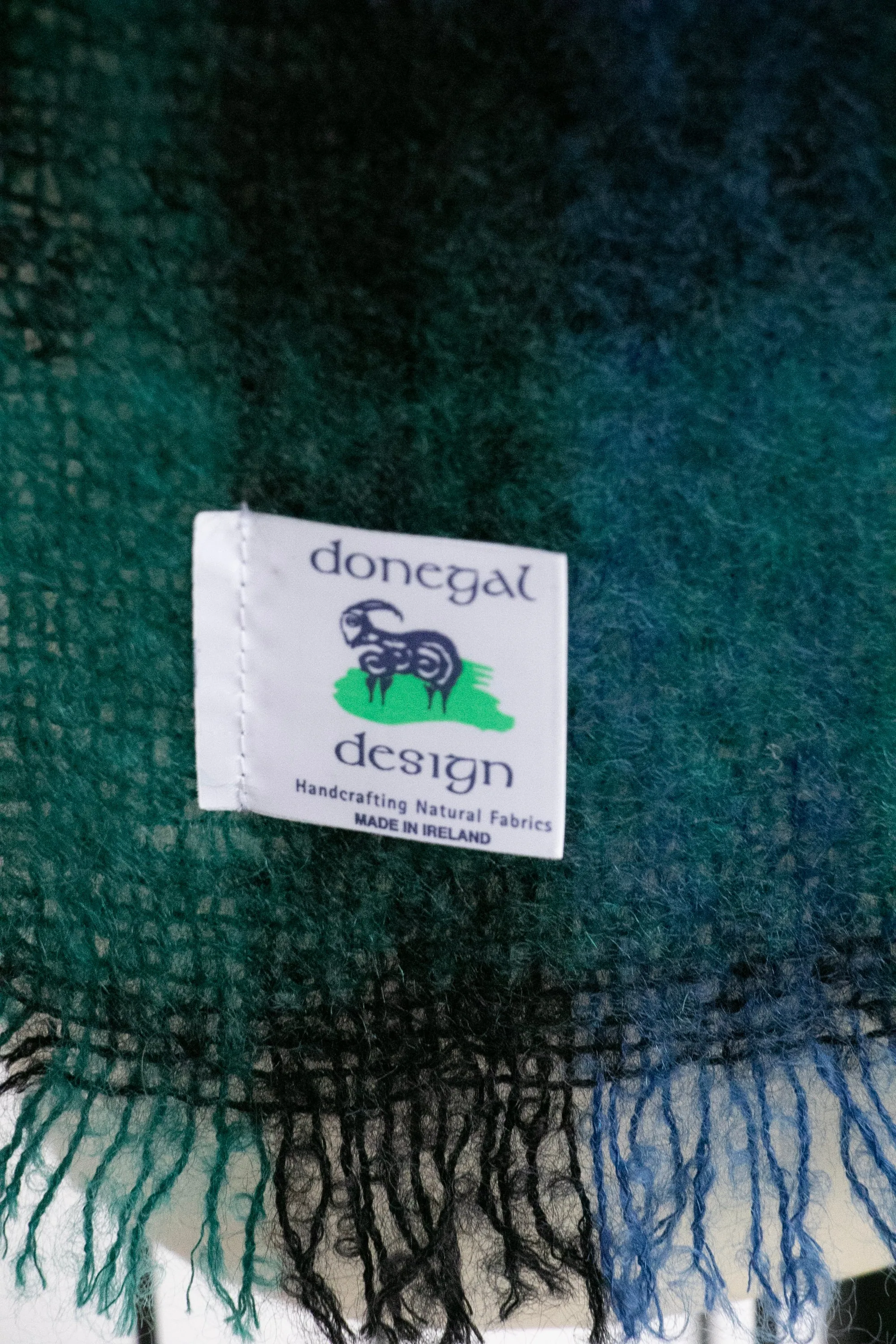 1980s Scarf Mohair Wool Plaid Knit Wrap Ireland