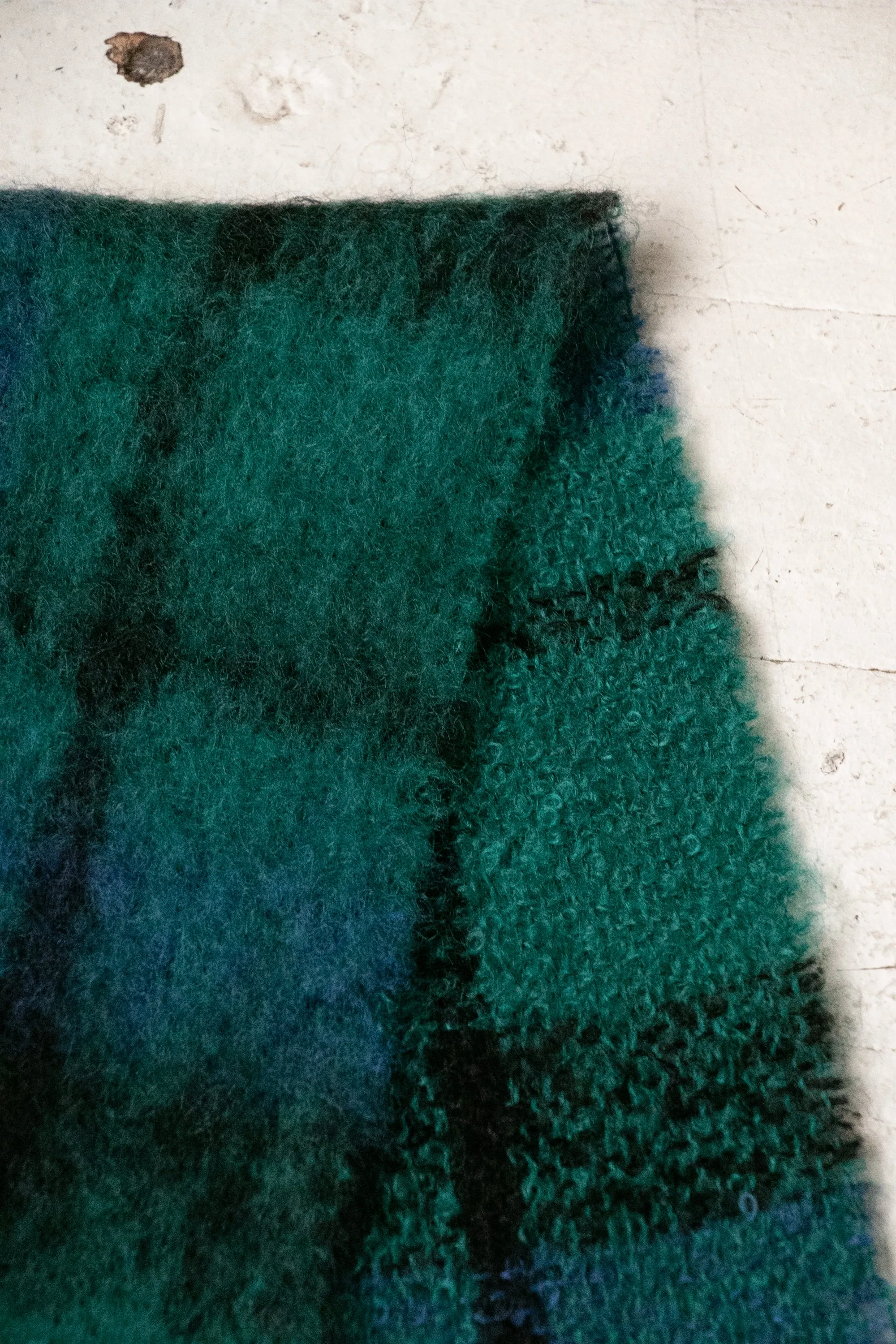 1980s Scarf Mohair Wool Plaid Knit Wrap Ireland