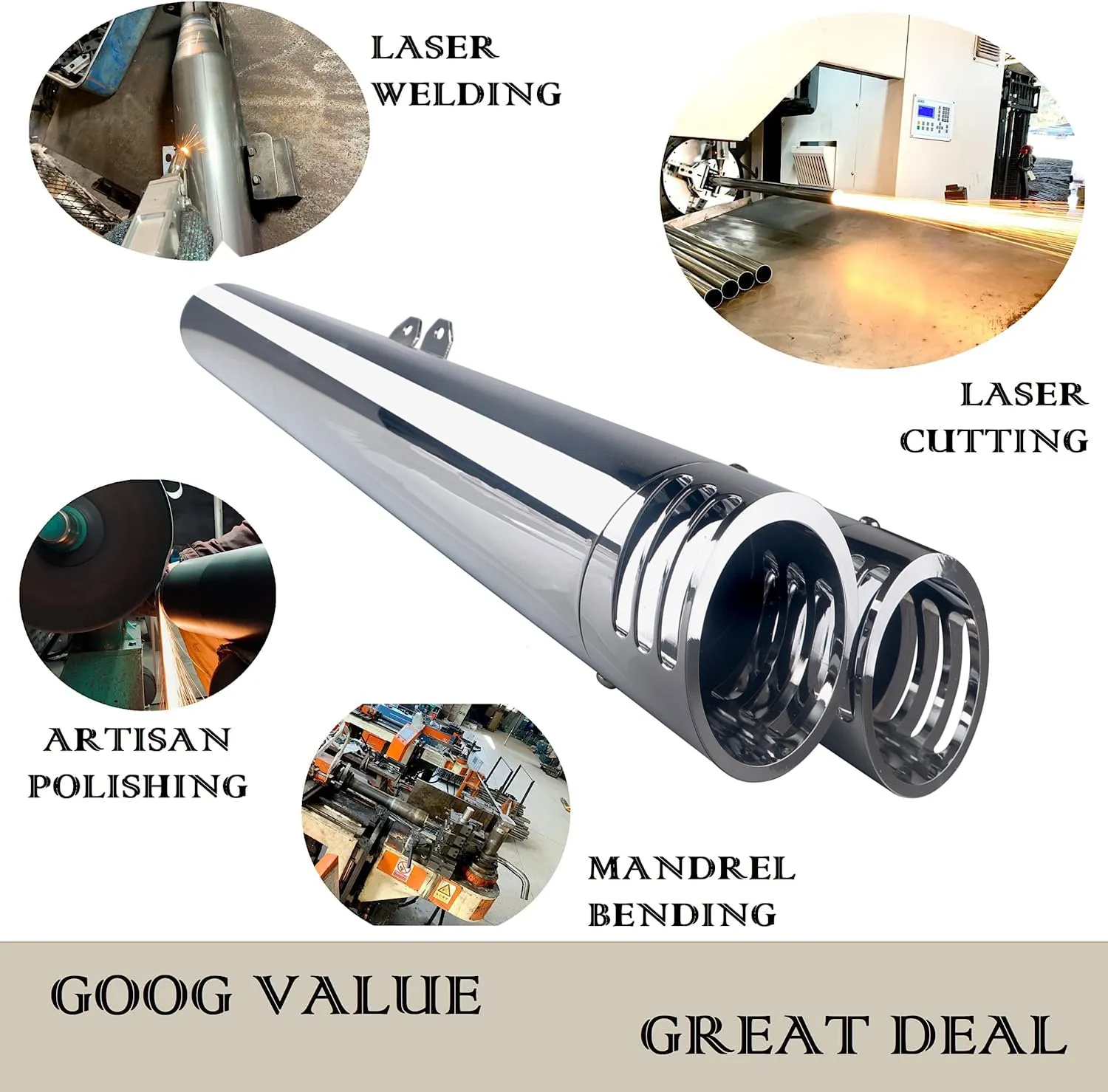 4.0 inch Slip on muffler for Honda gold wing GL1800 2012-2017