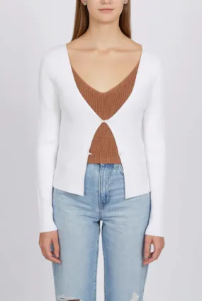 525 AMERICA JESS BUTTON FRONT CROPPED CARDI