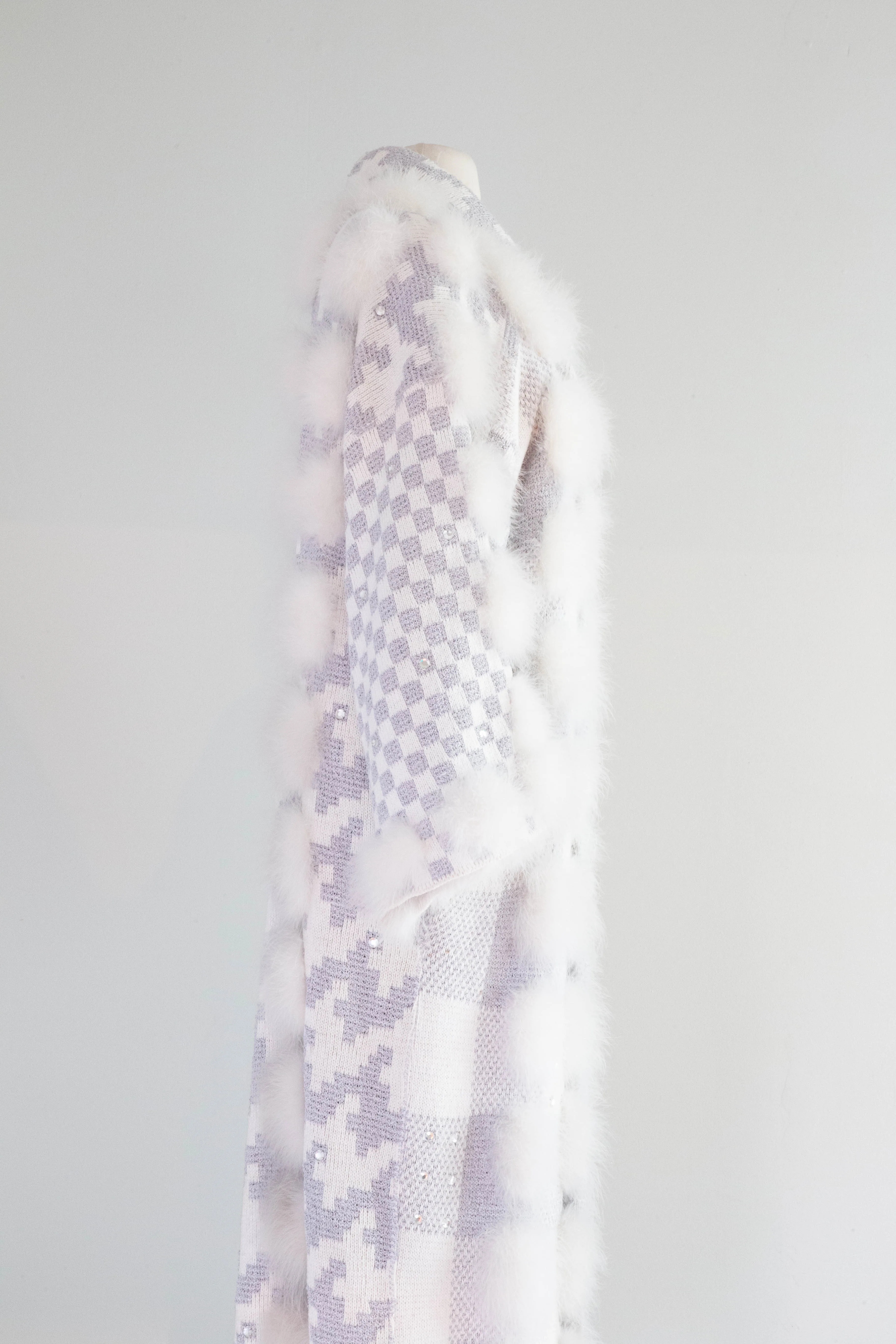 Absolutely Fabulous 1980's Marabou Knit Art Coat / Medium