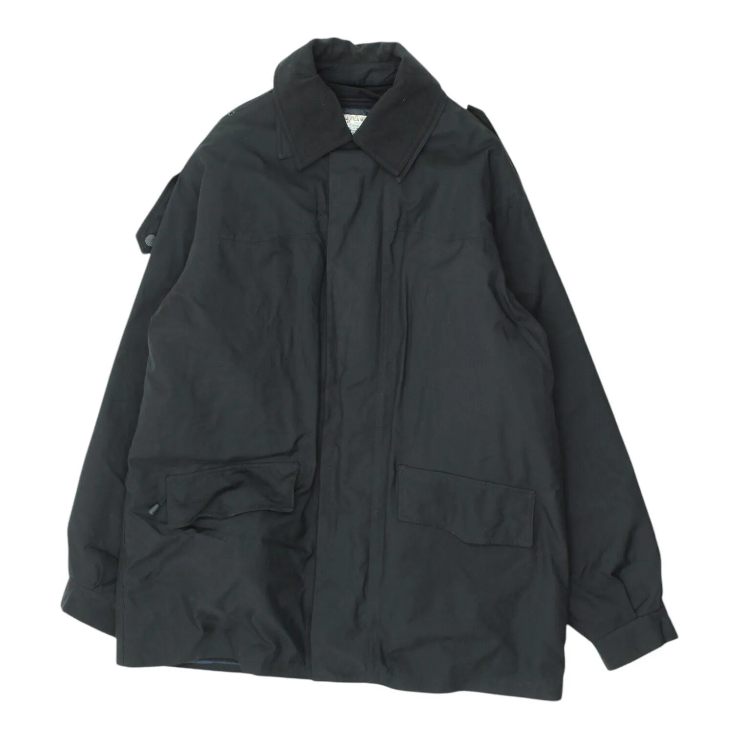 Aeronautica Militare Mens Black Quilted Military Coat | Italian Air Force VTG