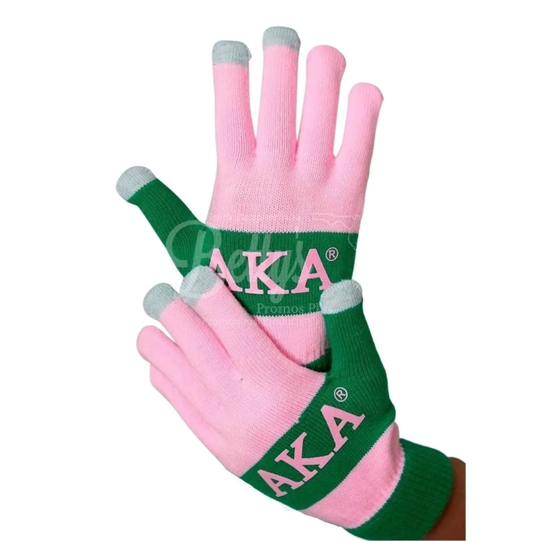 Alpha Kappa Alpha AKA Knit Touch Screen Gloves