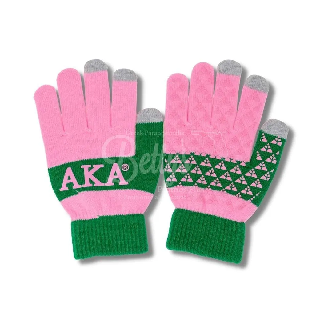 Alpha Kappa Alpha AKA Knit Touch Screen Gloves