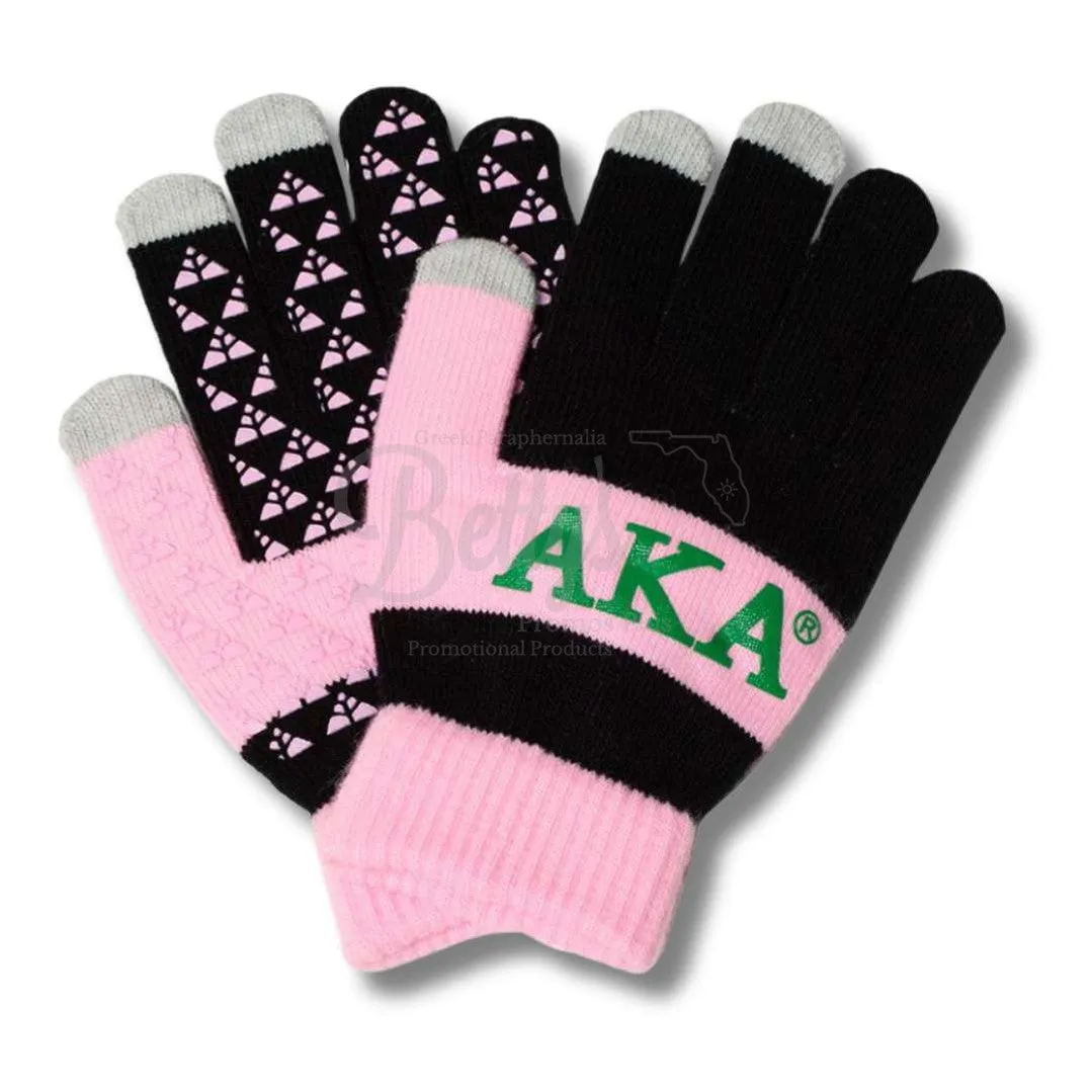 Alpha Kappa Alpha AKA Knit Touch Screen Gloves