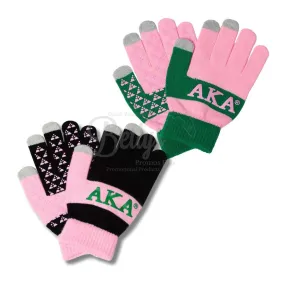 Alpha Kappa Alpha AKA Knit Touch Screen Gloves