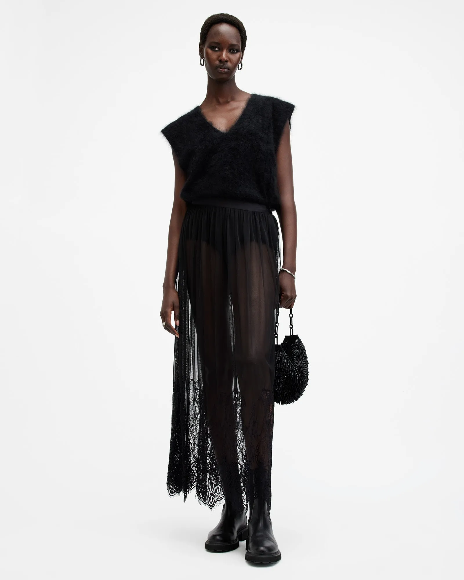 Ariella Lace Midi Skirt