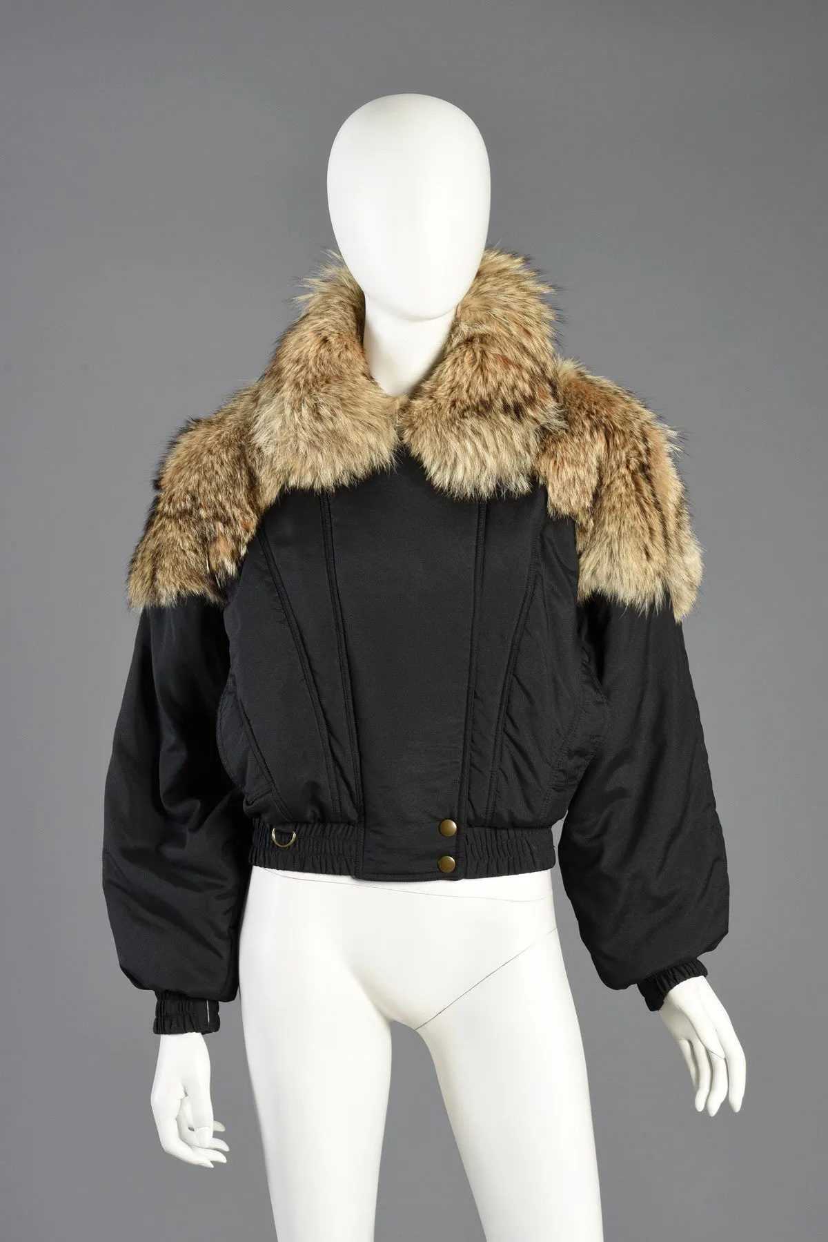 Avant Garde Ski Coat w/Huge Coyote Fur Mantle