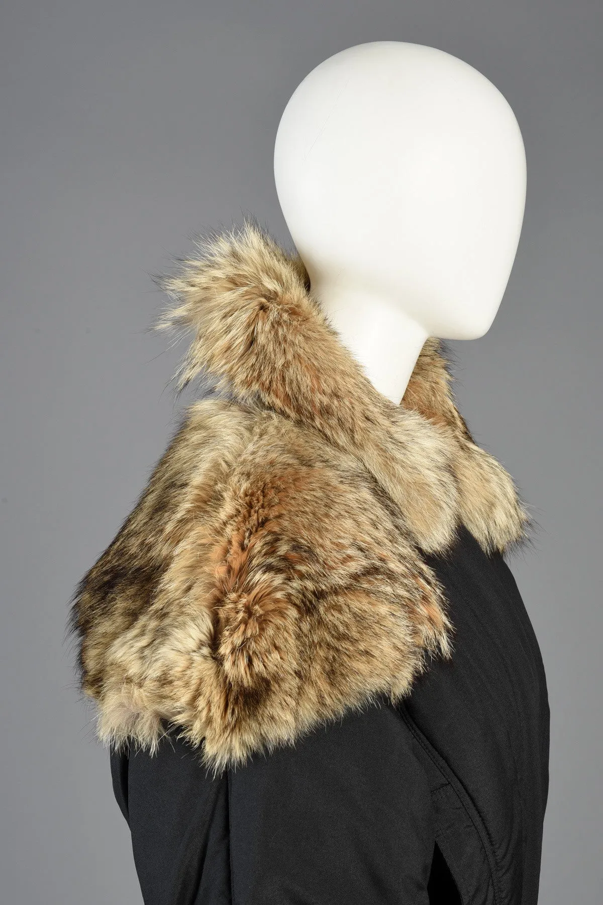 Avant Garde Ski Coat w/Huge Coyote Fur Mantle