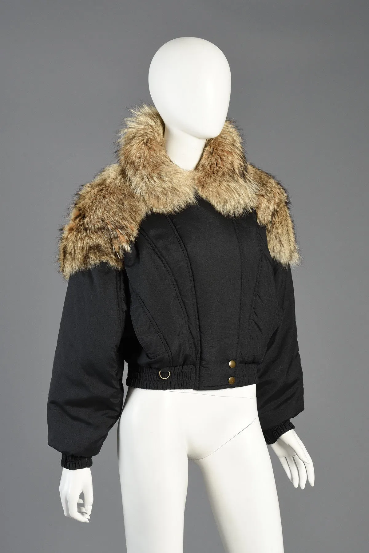 Avant Garde Ski Coat w/Huge Coyote Fur Mantle