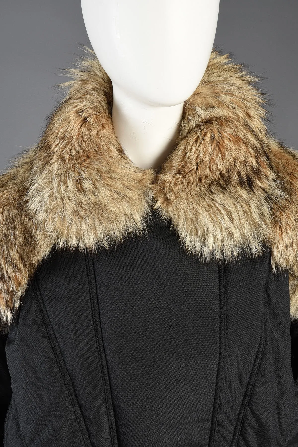Avant Garde Ski Coat w/Huge Coyote Fur Mantle