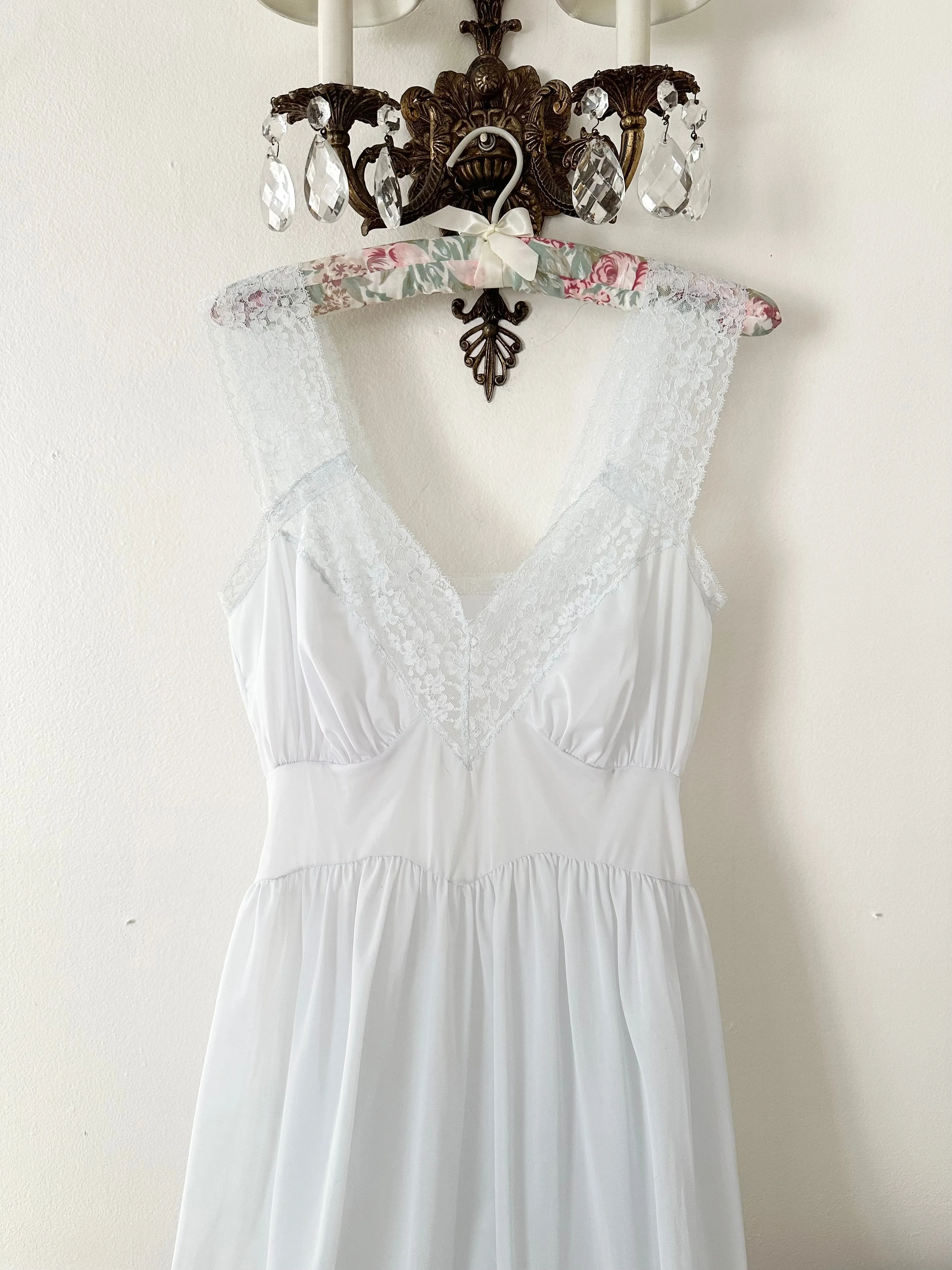Baby Blue Vintage 1950s Cinderella Nightgown Slip Dress (S)