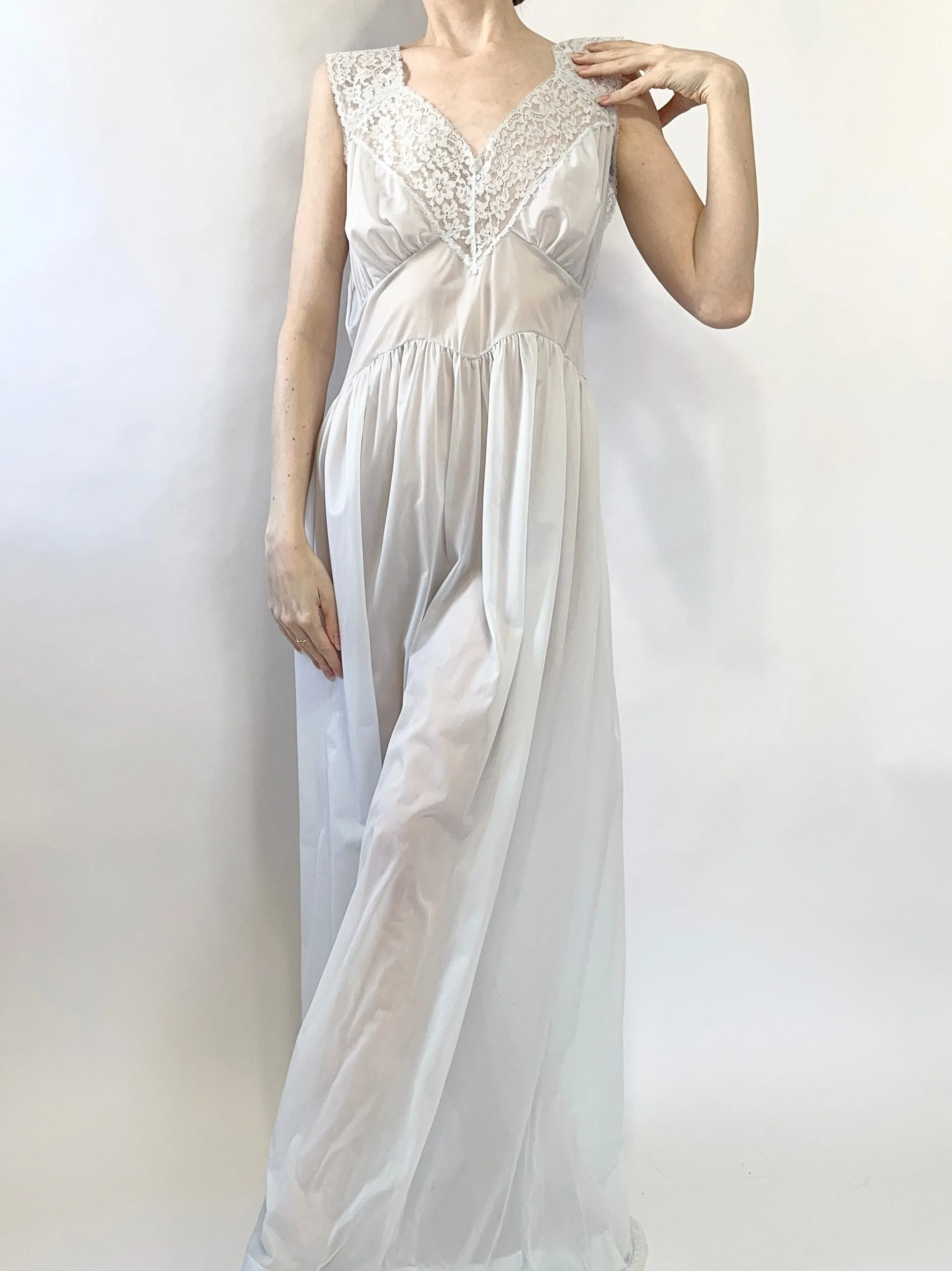 Baby Blue Vintage 1950s Cinderella Nightgown Slip Dress (S)