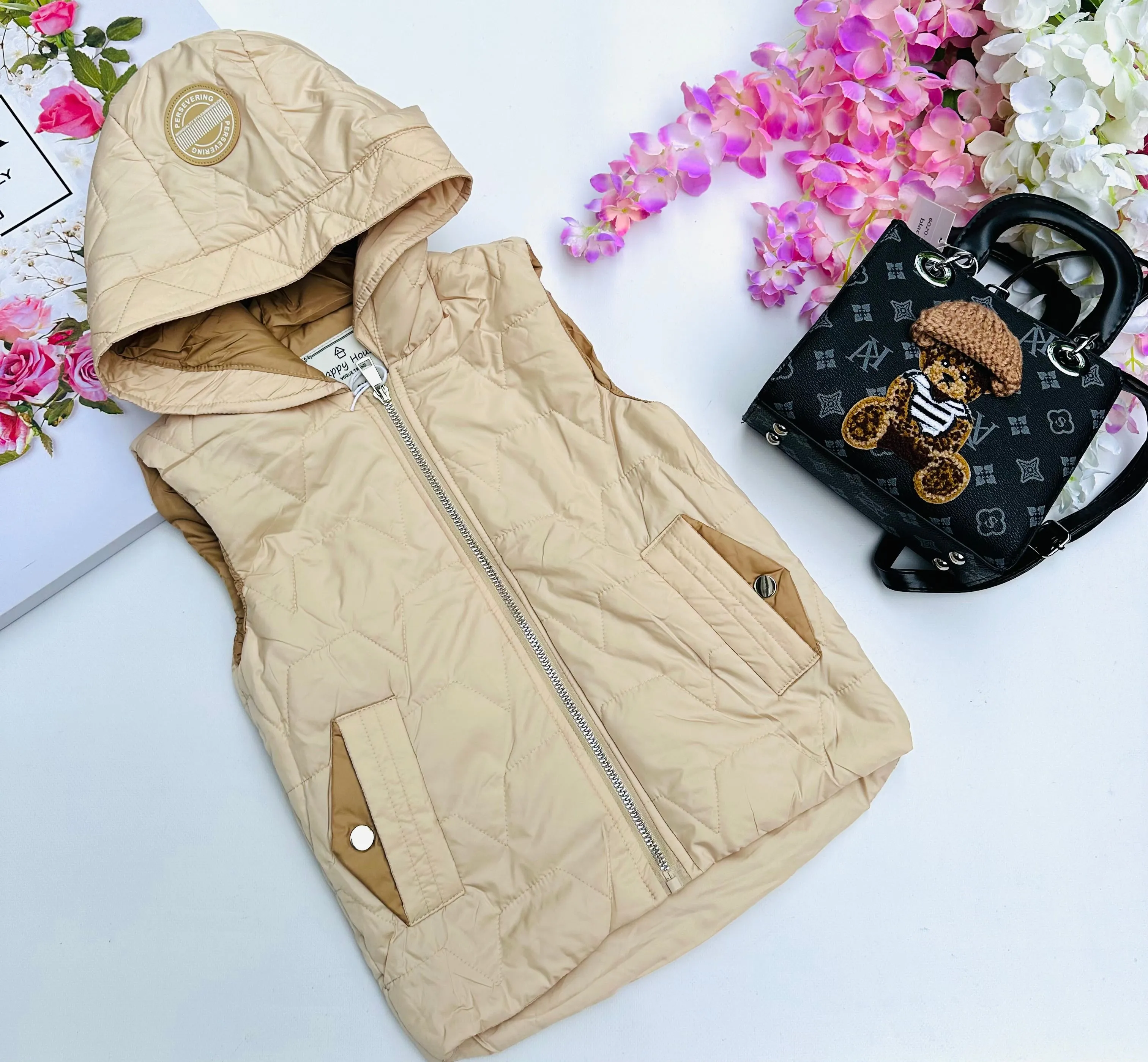 Beige autumn gilet