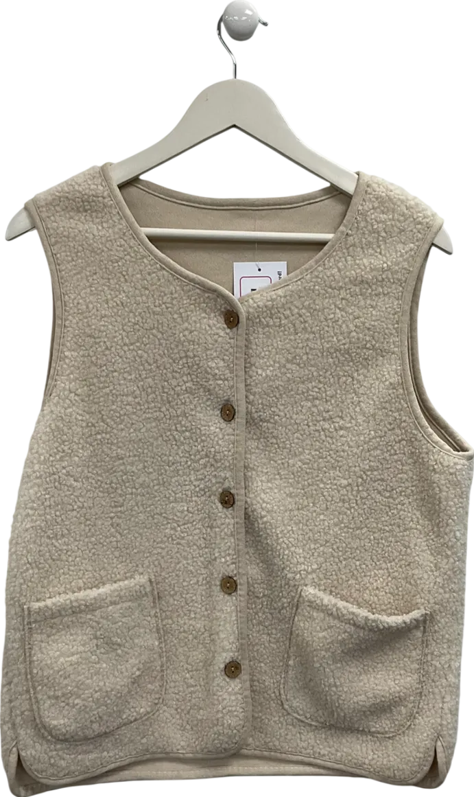 Beige Teddy Gilet UK L