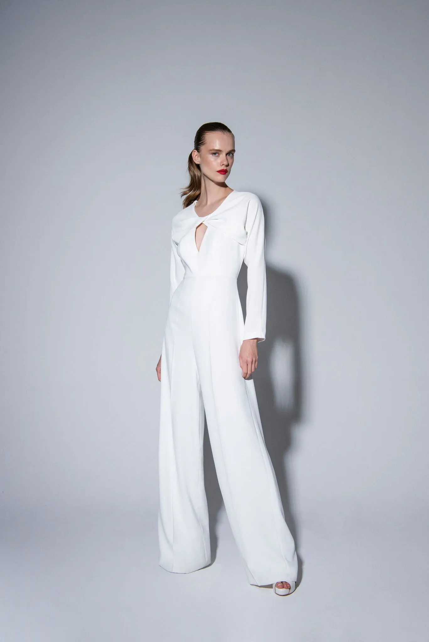 Beyza knot detail bridal jumpsuit