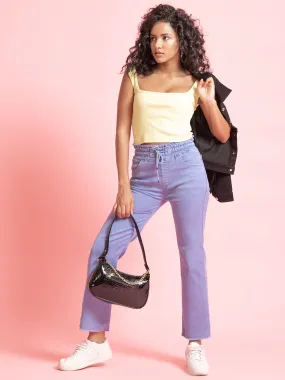 Blue Denim Full-Length Elastic Closure Jeans