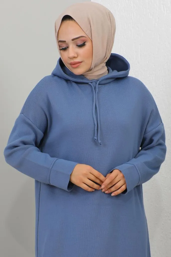 BNG Women Hooded Knit Dress Blue - Clermont