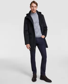 Calvin Klein Mens Regular fit Overcoat Coat 44 L Black Solid