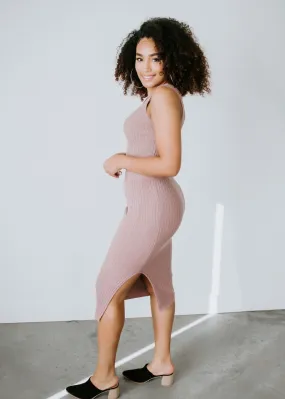 Chantria Ribbed Knit Midi Skirt