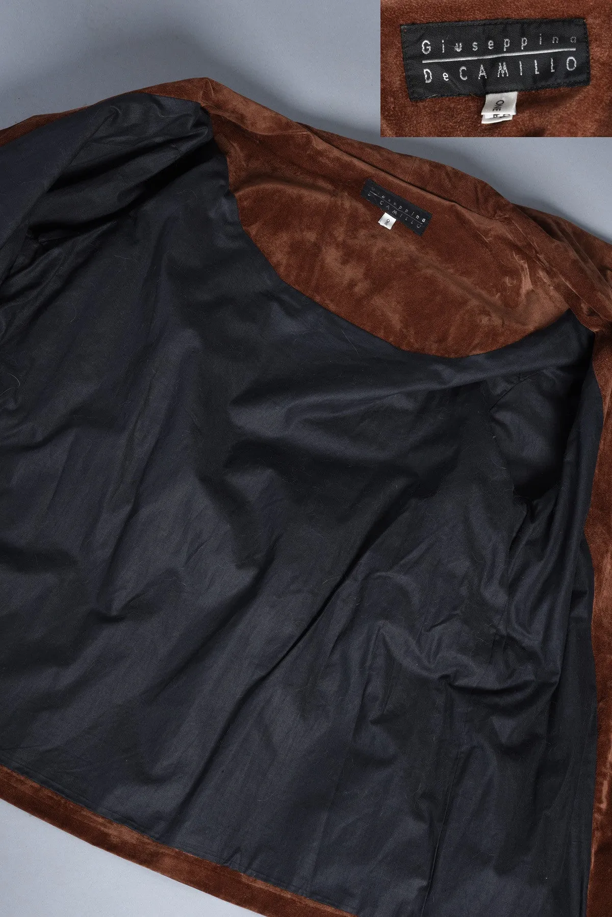 Chocolate Velveteen 2pc Romper   Shawl Collar Jacket Ensemble