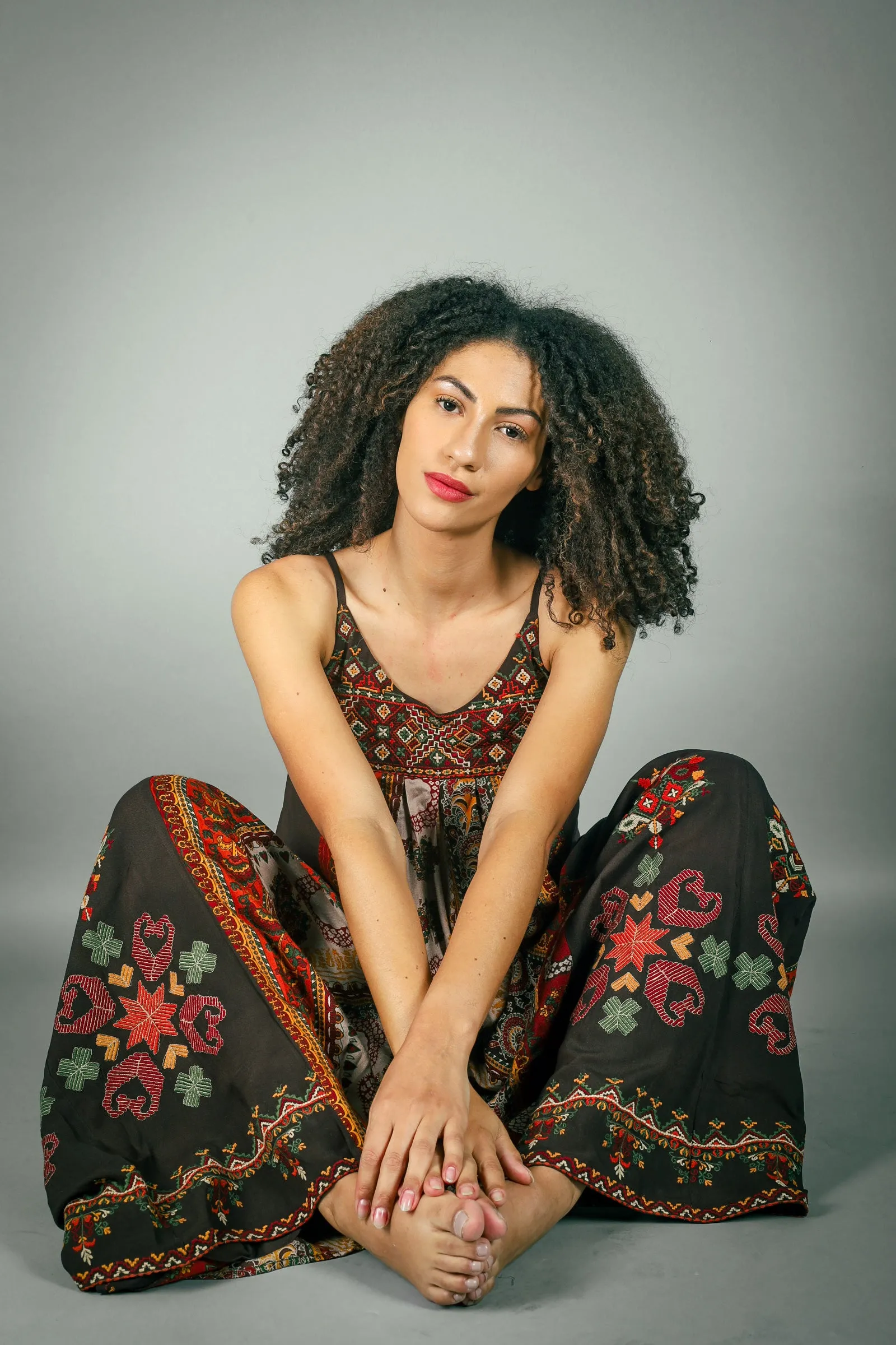 Clemence Geometric Embroidered Jumpsuit