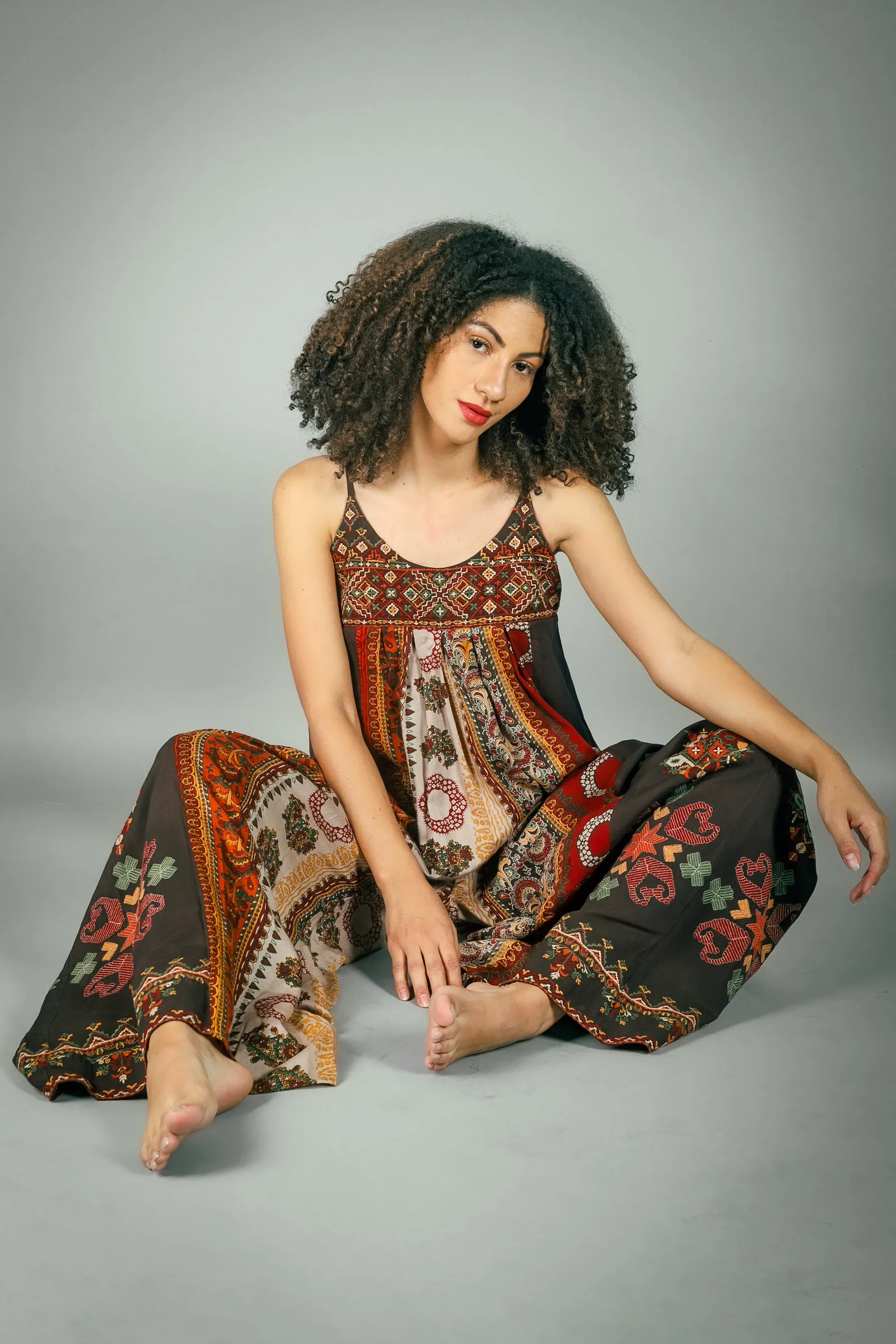 Clemence Geometric Embroidered Jumpsuit