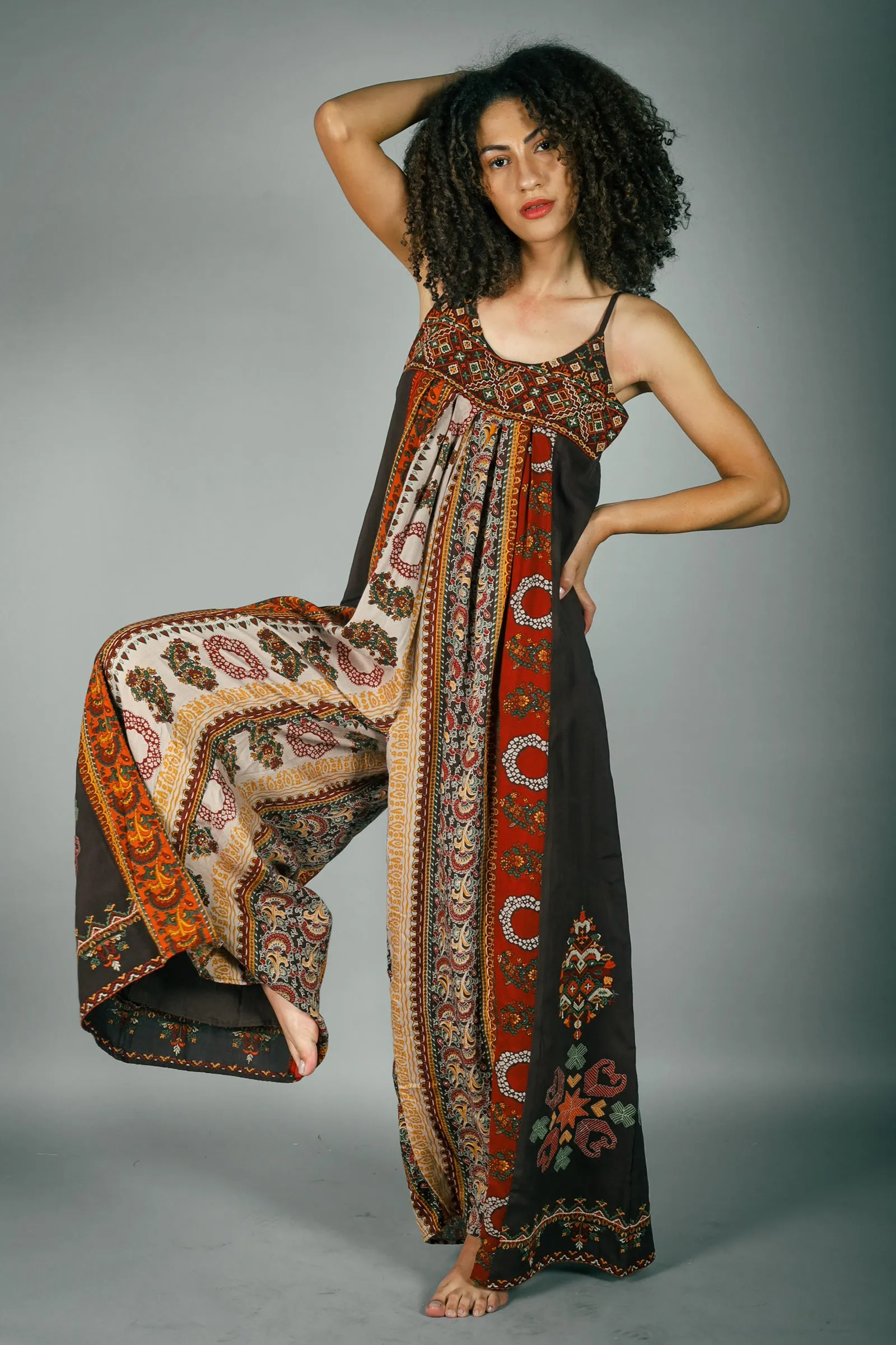 Clemence Geometric Embroidered Jumpsuit