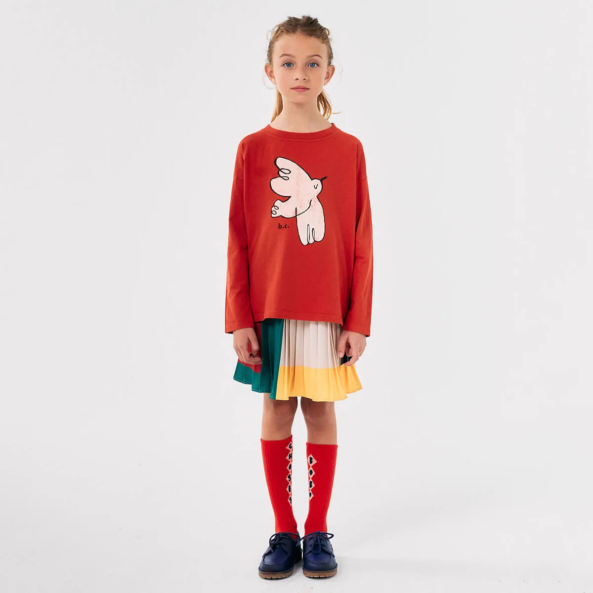 Colour Block Pleated Skirt by Bobo Choses