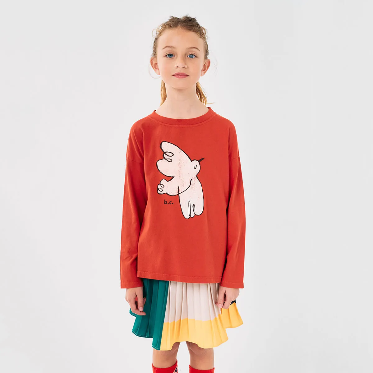 Colour Block Pleated Skirt by Bobo Choses