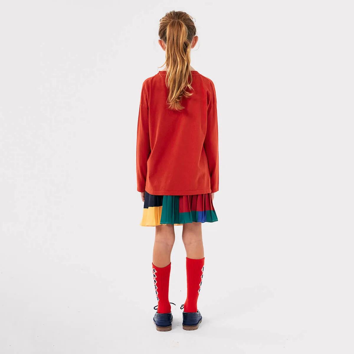 Colour Block Pleated Skirt by Bobo Choses