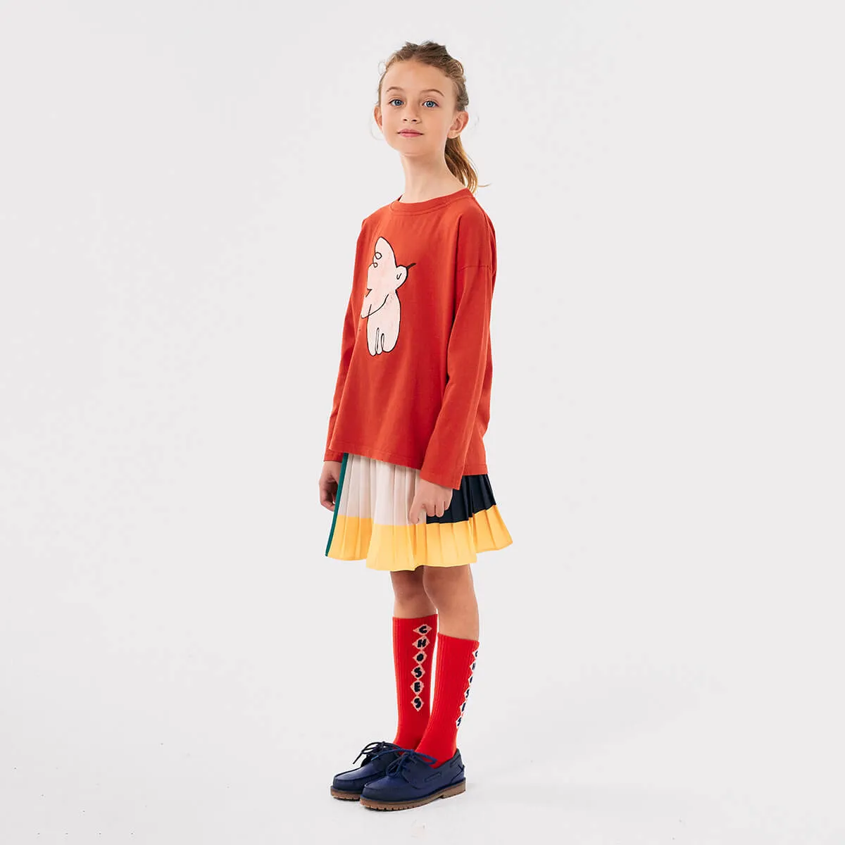 Colour Block Pleated Skirt by Bobo Choses