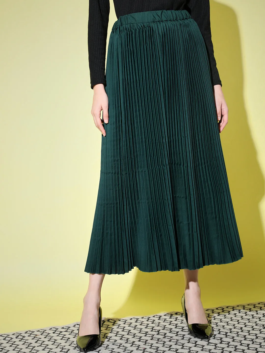 Crepe Pleated Women Skirt-3002-3006