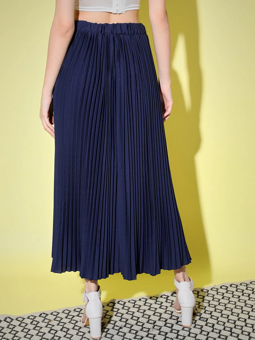 Crepe Pleated Women Skirt-3002-3006