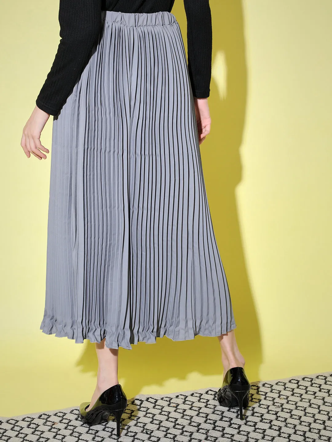 Crepe Pleated Women Skirt-3002-3006