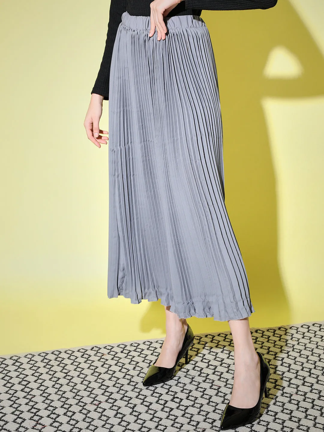 Crepe Pleated Women Skirt-3002-3006
