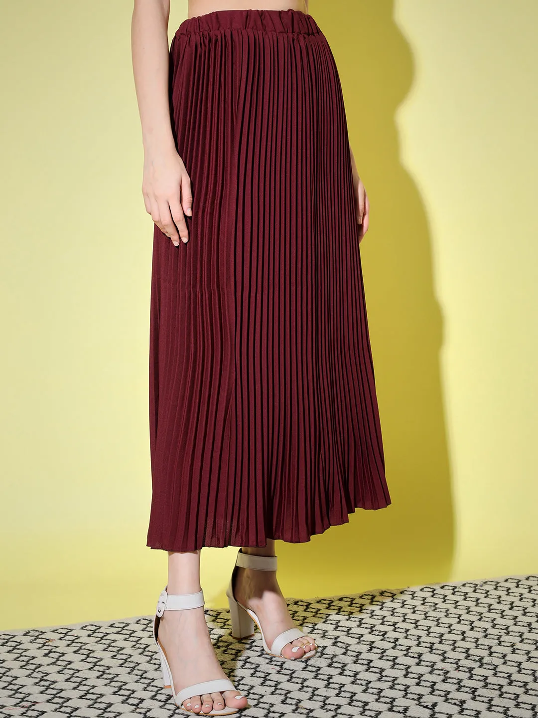 Crepe Pleated Women Skirt-3002-3006