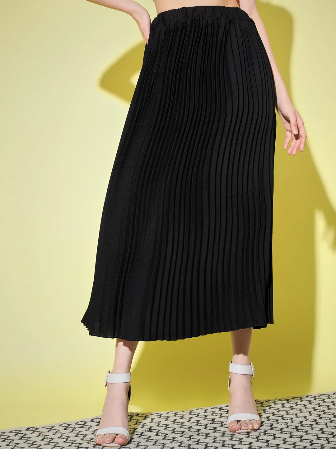 Crepe Pleated Women Skirt-3002-3006