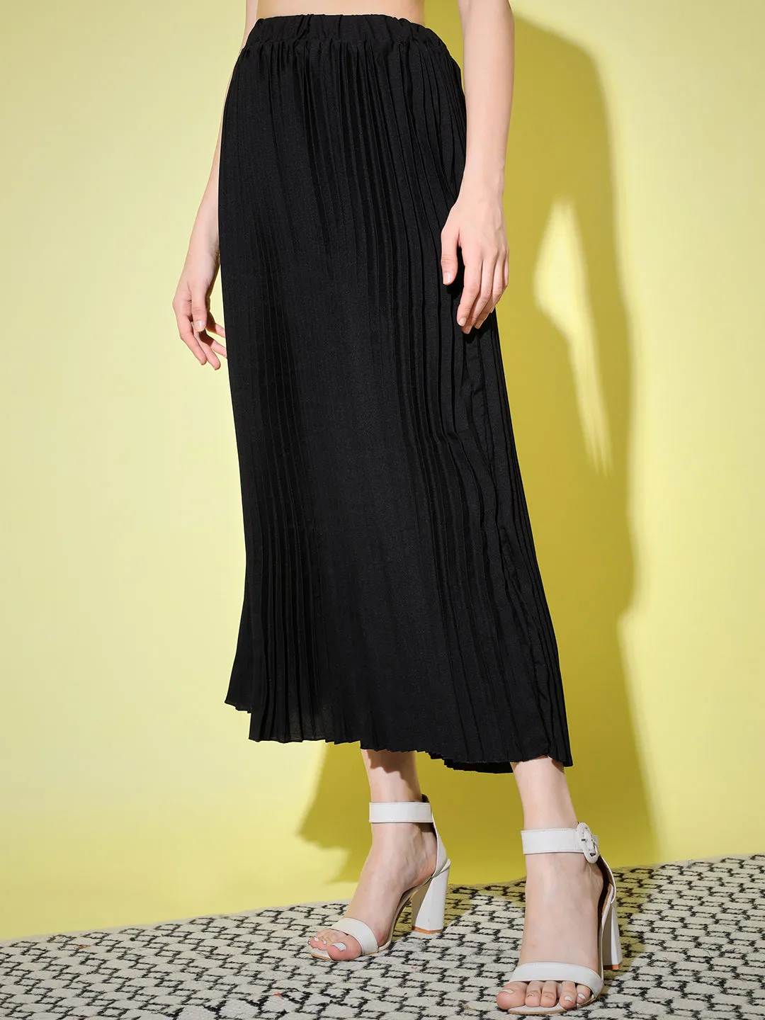 Crepe Pleated Women Skirt-3002-3006