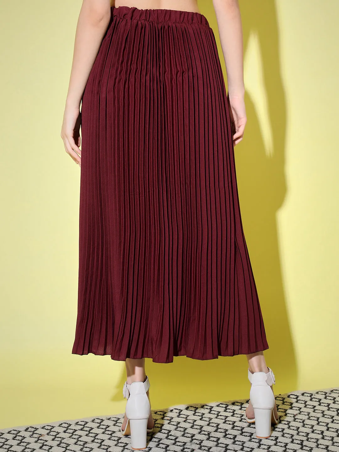 Crepe Pleated Women Skirt-3002-3006
