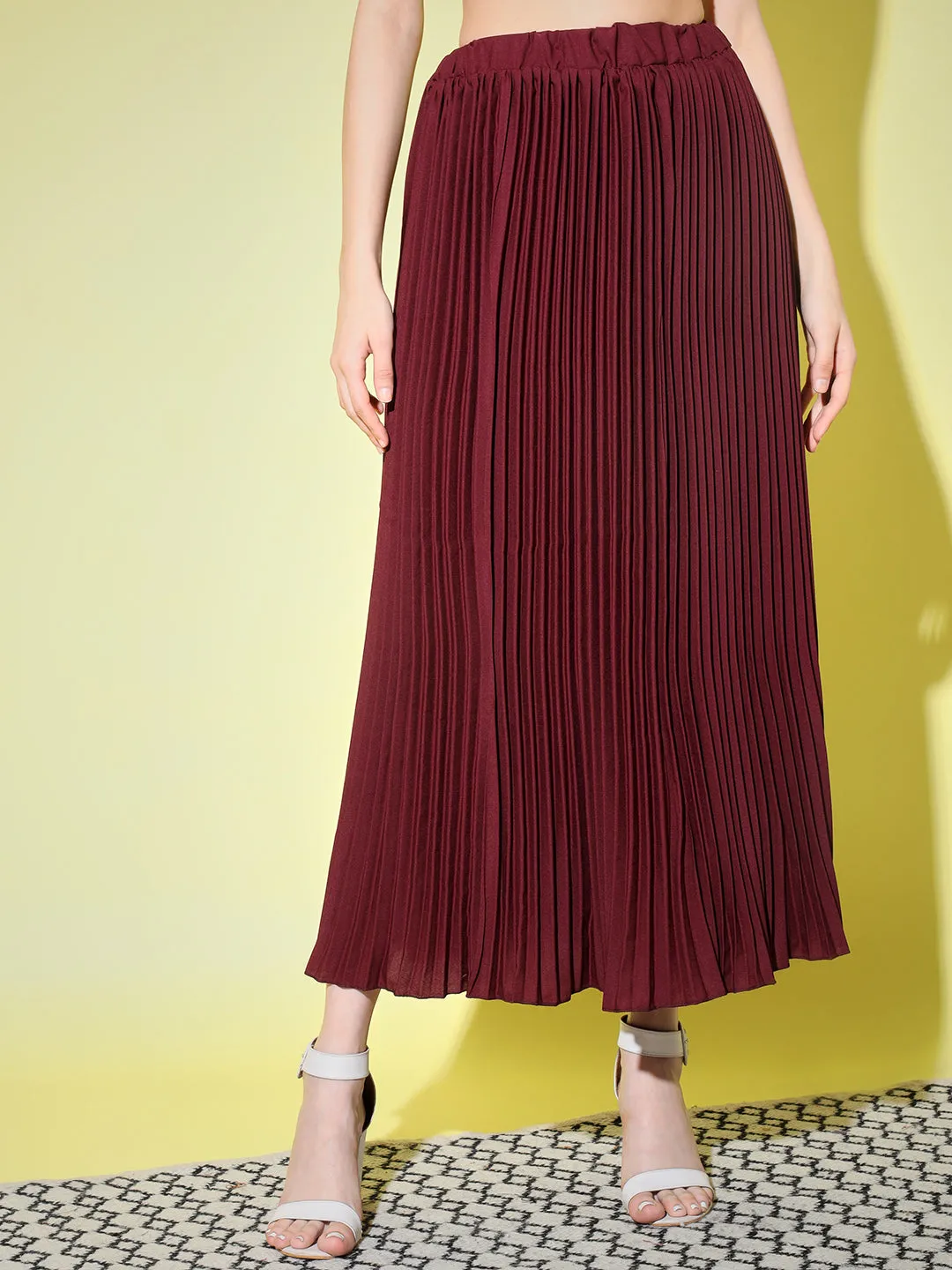 Crepe Pleated Women Skirt-3002-3006