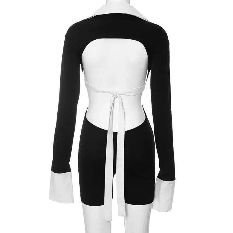 Cut The Check Collar Jumpsuit