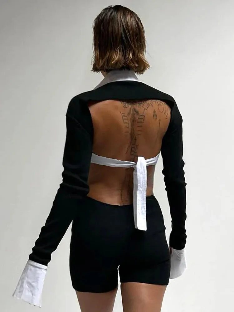 Cut The Check Collar Jumpsuit